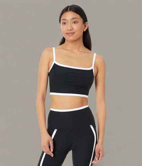 Beyond Yoga Women's Spacedye New Moves High Cropped Tank, Darkest Night, XS