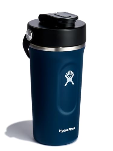 Hydro Flask Shaker Bottle – Insulated Stainless Steel Gym Bottle for Pre Workout & Protein 24 Oz Indigo Blue