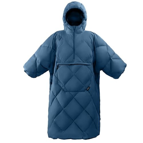 ATEPA Wearable Sleeping Bag, Recycled Warm Camping Wearable Blanket Poncho for Outdoor Sports, Winter Poncho for Women Men