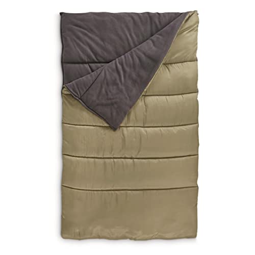 Guide Gear Canvas Hunter 20-Degree Double Sleeping Bag for Adults and Kids 2-Person Warm Winter Cold Weather Lightweight P...