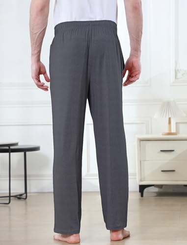 DITOK Men's Lightweight Pajama Pants Soft Lounge Sleep Joggers Adjustable Drawstring & Pockets All-Season Sleepwear