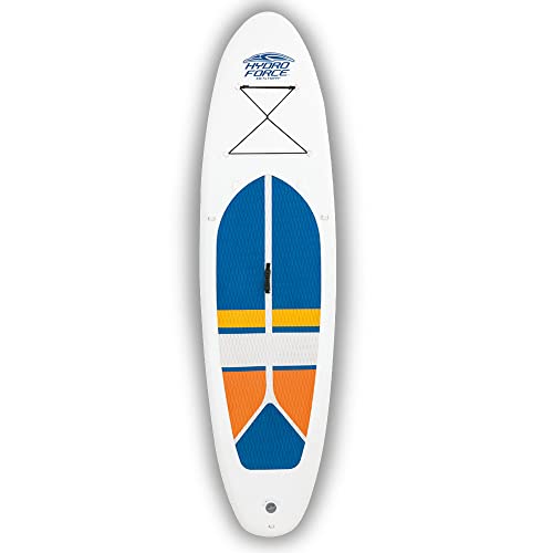 Bestway Hydro-Force White Cap 10' Inflatable Stand Up Paddle Board Kayak Water Set with Aluminum Oar, Hand Pump, and Trave...