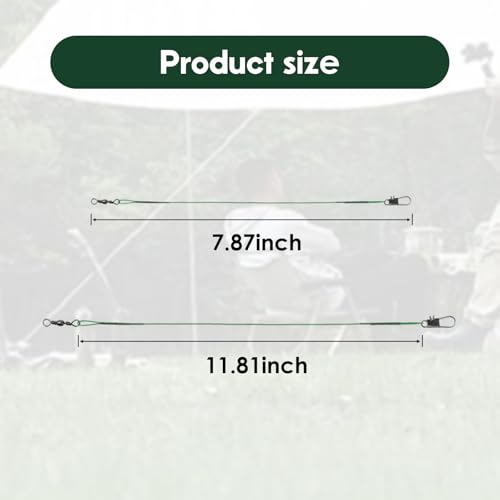 Anti-Bite Steel Fishing Leaders with Swivel and Lead Core Wire for Fishing Accessories