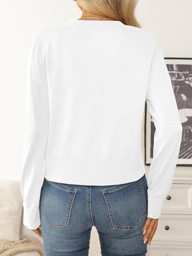 LILLUSORY Cropped Lightweight Cardigan Sweaters for Women Crew Neck Summer Clothes Fashion Spring Outfits 2026