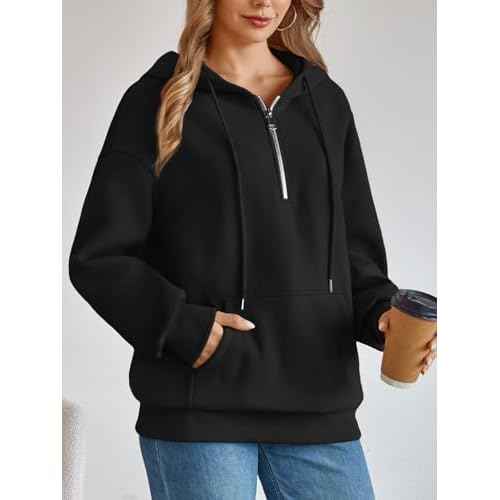 Trendy Queen Womens Hoodies Fleece Fashion Half Zip Sweatshirts Cute Y2k Fall Clothes 2025