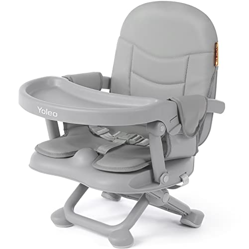 YOLEO Baby High Chair Booster Seat for Dining Table, Foldable High Chairs with Adjustable Heights, Travel Booster Seat wit...