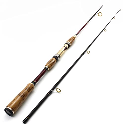 Fishing Rod Fishing Rod Portable - 2.1M Spinning Rod Fast Lure Rod Lure 10-25g Carbon Fiber Fishing Rod Wooden Handle Trou...