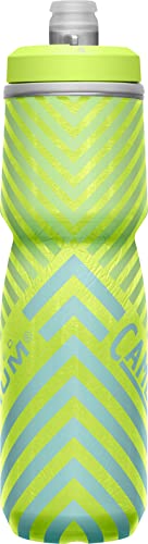 CamelBak Podium Chill Bike Insulated Squeeze Water Bottle Lime/Blue Stripe, 24oz