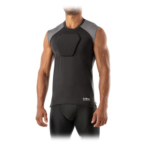 McDavid Chest Protector Baseball Heart Guard Sternum Protection for Adults. Compression Shirt with HEX Padded Shirt