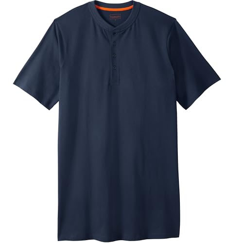 Boulder Creek by Kingsize Men's Big & Tall Heavyweight Longer-Length Short-Sleeve Henley Shirt