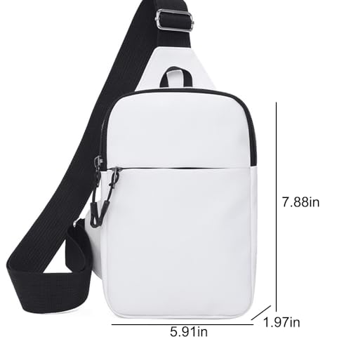 Shoulder Crossbody Bag Outdoor Sports Oxford Cloth Waterproof Backpack,White