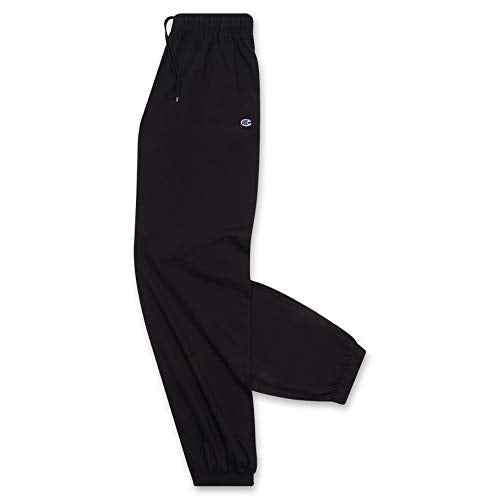 Champion Big and Tall Lightweight Sweatpants for Men - Jersey Cotton Jogger Pants Black