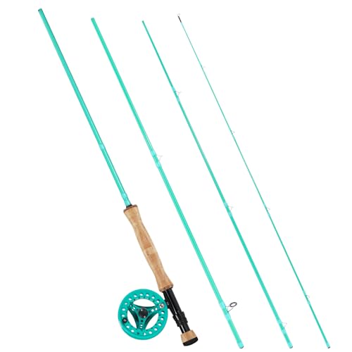 Sougayilang Fly Fishing Combo, 4 Piece Fly Rod and CNC Machined Aluminum Alloy Reel Complete Starter Package with Rod Bag