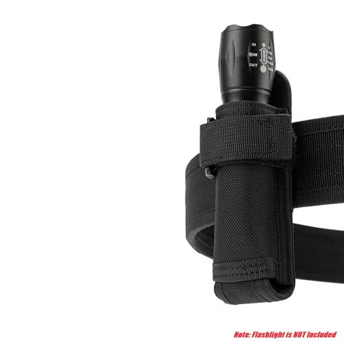 TACNEX Open Top Flashlight Holder Nylon Pouch Duty Belt MOLLE Torch Holster Tactical Light Carry Case Tool Carrier Gear Sh...