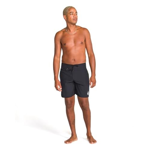 Volcom Mens 18" Boardshorts ? Stretch Swim Trunks with Drawstring Waist and Back Flap Pocket