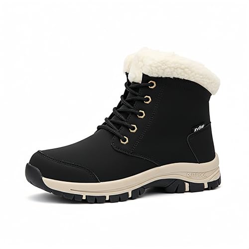 KVOW Women's Waterproof Insulated Winter Hiking Boots,Cute Snow Boots for Women Warm Comfortable Anti-Slip Ankle Boots for...