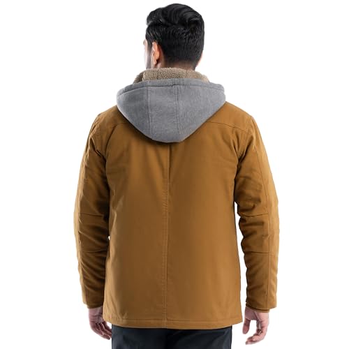 Wrangler mens Quilted Lined Jacket With Sherpa Hood