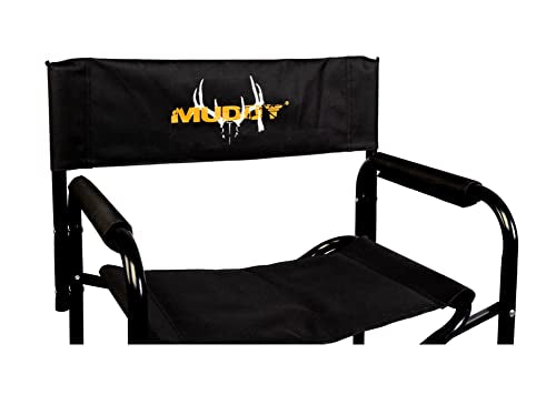 Muddy Directors Foldable Ground Chair with Built-in Arm Rests for Blind Hunting or Tailgating, Wide Design for a Comfortab...