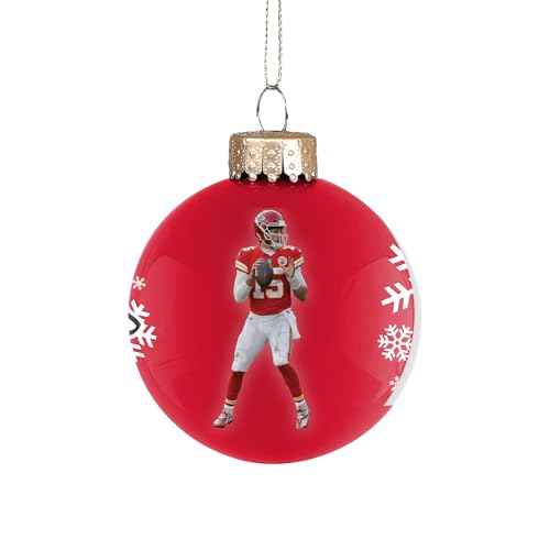 FOCO - Kansas City Chiefs Glass Ball Christmas Ornament - Patrick Mahomes