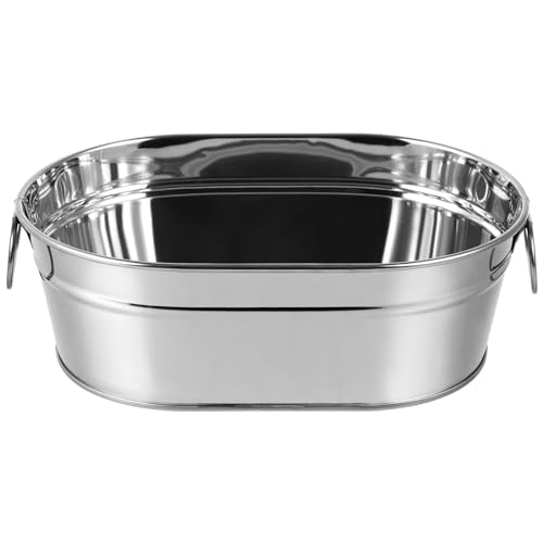 Alipis Galvanized Metal Ice Bucket Beverage Tubs Drink Tin Bins Drink Wine Beer Vintage Tin Cocktail Cooler Ice Container ...