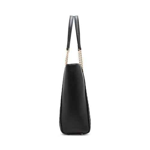 Anne Klein Medium Ruched Tote with Chain Straps