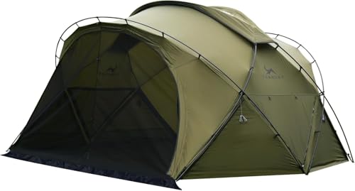 MC TOMOUNT 2~3 Person Camping Tent with Stove Jack - 4 Season Dome Shelter Tent, 40D Nylon, Ultralight Aluminum Poles, Dou...