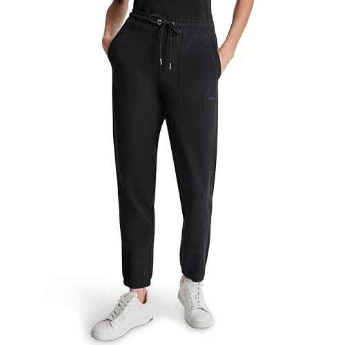 DKNY Women's Smocked Drawcord Waistband Knit Jogger