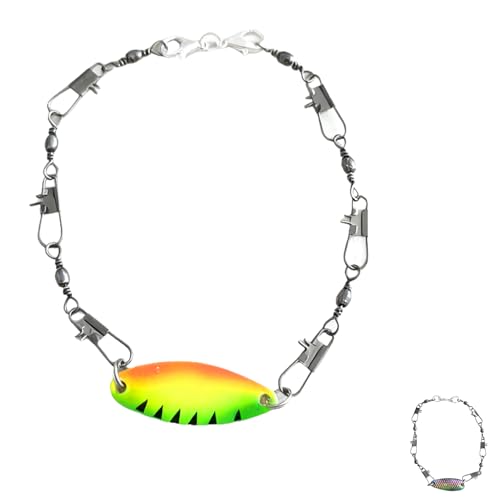 Eagyrosi Handmade Fishing Lure Bracelet with Metal Swivels and Spoon Lures - Excellent Gift for Men, Women, Anglers, and O...