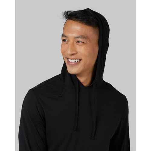 32 Degrees Men's Cool Classic Long Sleeve Hooded T-Shirt | Anti-Odor | 4-Way Stretch | Moisture Wicking