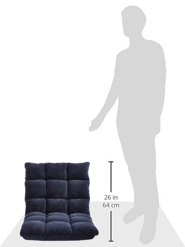Amazon Basics Adjustable 14-Position Memory Foam Floor Chair with Back Support, Portable, 41.3"D x 21.3"W x 6"H, Navy