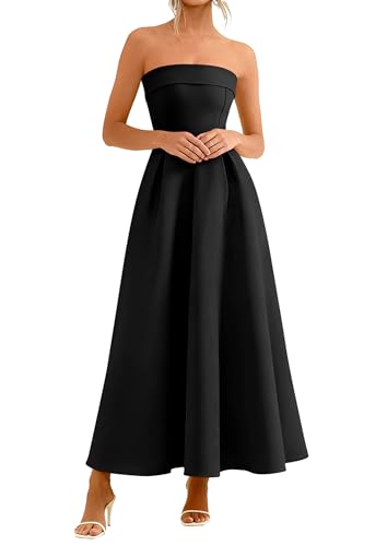 PRETTYGARDEN Cocktail Dresses for Women 2026 Summer Formal Elegant Tube Top Strapless Spring Wedding Guest Party Midi Dress