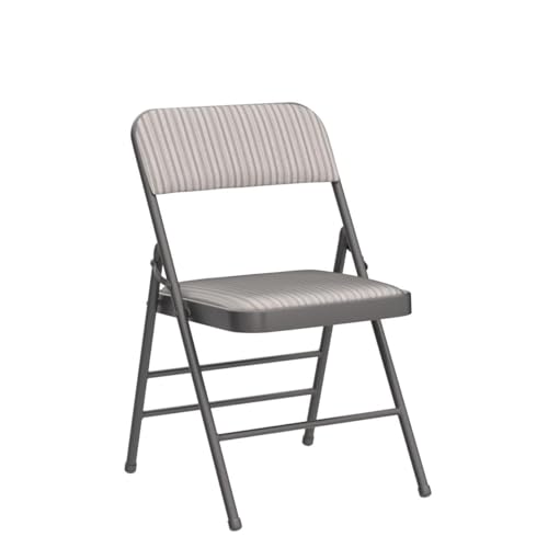 Amazing for less Pack of 2 (Fabric/Vinyl) Steel Frame Metal Foam Padded Folding Chairs (Black, Gray, White) (2-Pack - Fabr...