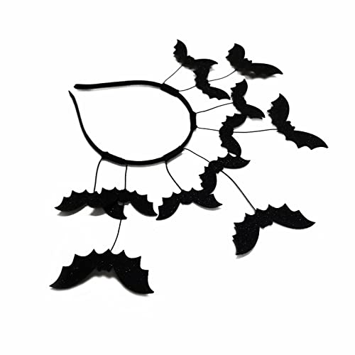 ujktvba Bat Headband 12 Bats Headband Glitter Head Bopper for Party Supplies Halloween Costume Cosplay Accessories Hallowe...