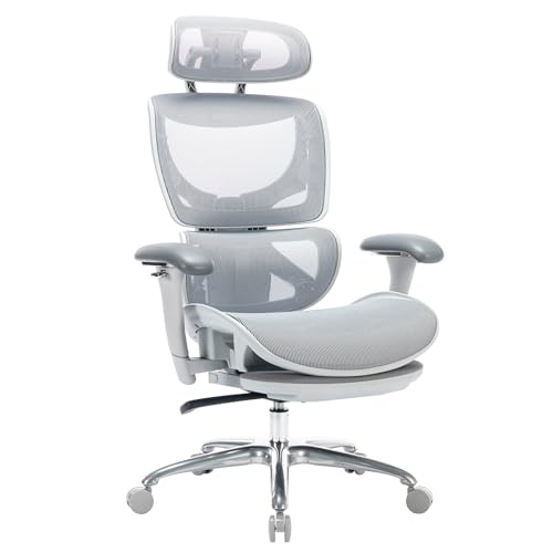 COLAMY Ergonomic Mesh Office Chair, High Back Desk Chair with Footrest, Adjustable Headrest and 3D Arms, Fixed Tilt Lock, ...