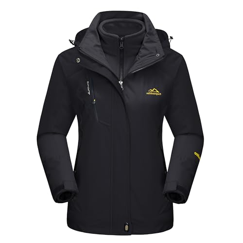 MAGCOMSEN Women's 3-in-1 Winter Coats Snow Ski Jacket Waterproof Windproof Fleece Lined Winter Jacket Parka