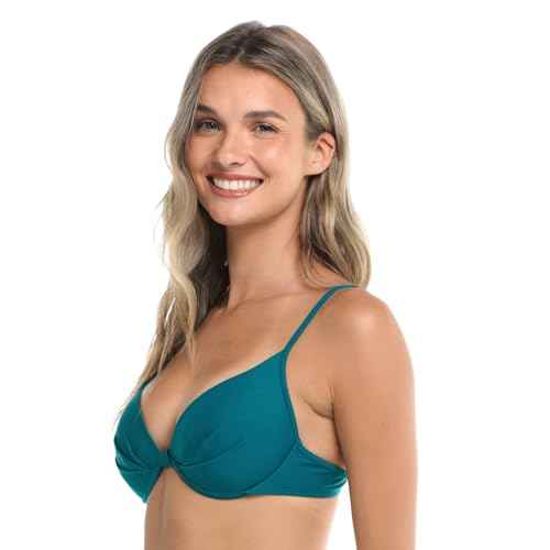 Body Glove Women's Standard Smoothies Greta Solid Molded Cup Underwire Push Up Bikini Top
