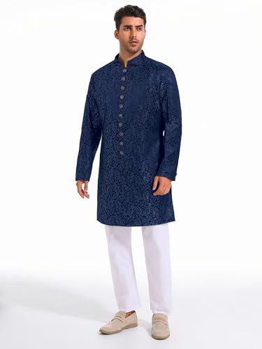Runcati Mens Kurta Sherwani Coats Kaftan Indian Ethnic Royal Suits Mandarin Collar Wedding Festive Party Blazer