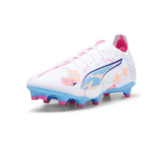 PUMA Mens Ultra 5 Match Vol. Up Firm GroundArtificial Ground Soccer Cleats - White