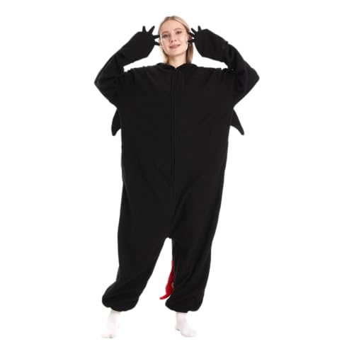 XELNOL Unisex Adult Onesie Dragon Animal Pajamas,Halloween Cosplay Costumes,Cartoon Costumes Party Wear