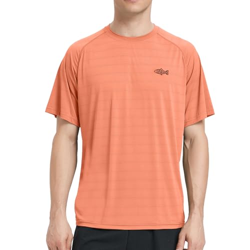 Riverruns Fishing Shirt for Men Short Sleeve UPF 50+ Sun Protection Swim T-Shirt Rash Guard Water Beach Tee