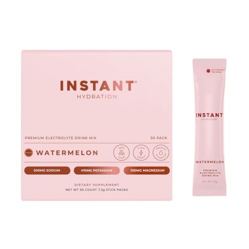 Instant Hydration Electrolytes Powder Packets - Watermelon Electrolyte Drink Mix - Zero Sugar - Keto, Vegan, Gluten-Free, ...