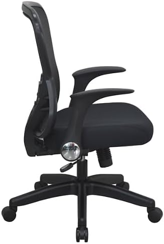 NBF Mesh Office Computer Ergonomic Chair with Memory Foam, Black Mesh Back, Black Matrix Fabric Seat, Adjustable Height, Lumbar Support Chair