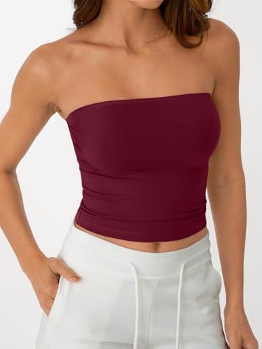 AUTOMET Tube Tops Strapless Crop Tops Basic Backless Sleeveless Bandeau Going Out Cute Summer Clothes Spring Outfits 2026