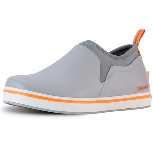 Showave Deck Shoes for Women Waterproof Garden Shoes Slip-on Rain Shoes Breathable Ruber Mud Shoes for Outdoor Fishing Wal...