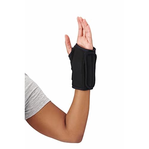 CURAD Low-Profile Universal Wrist Splint, Movable Top Stay, Hook- and-Loop Attachment, Plush Foam, Universal Size, Right Hand, 6", Pack of 4
