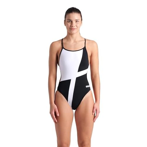 Arena Women's Performance Diamond Team Print Lace Back Ladies Bathing Swimsuit
