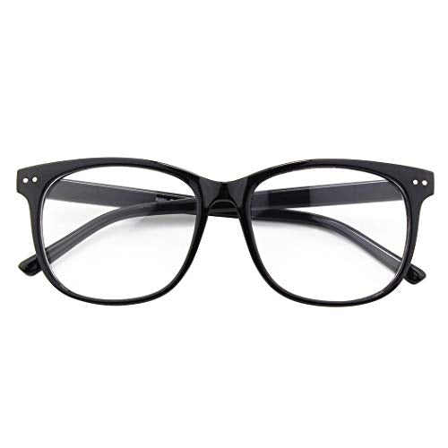 GQUEEN Fake Non Prescription Glasses Clear Lens for Women Men Oversized Frame UV400 Protection, 201581