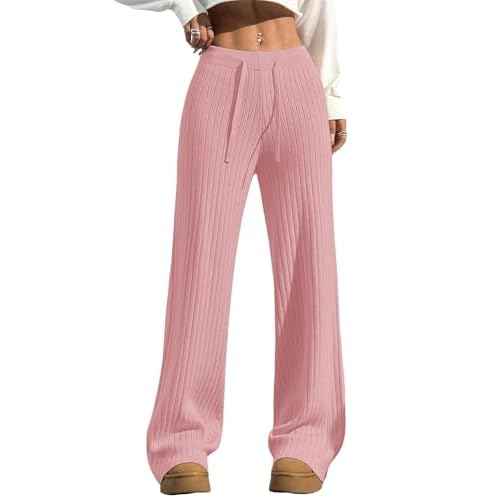 Verdusa Women's Straight Leg Baggy Sweatpants Comfy Lounge Pants Wide Leg Yoga Workout Knit Trousers Fall Outfits 2025