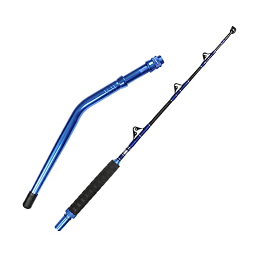 Fiblink 2-Piece Saltwater Offshore Heavy Bent/Straight Butt Trolling Rod Fishing Roller Rod Conventional Boat Deep Sea Fis...