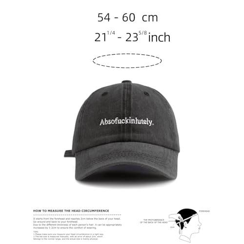 Absofuckinlutely. Embroidered Washed Baseball Cap，Adjustable Size,Lightweight Sun hat, Suitable for Daily Outdoor Sports wear